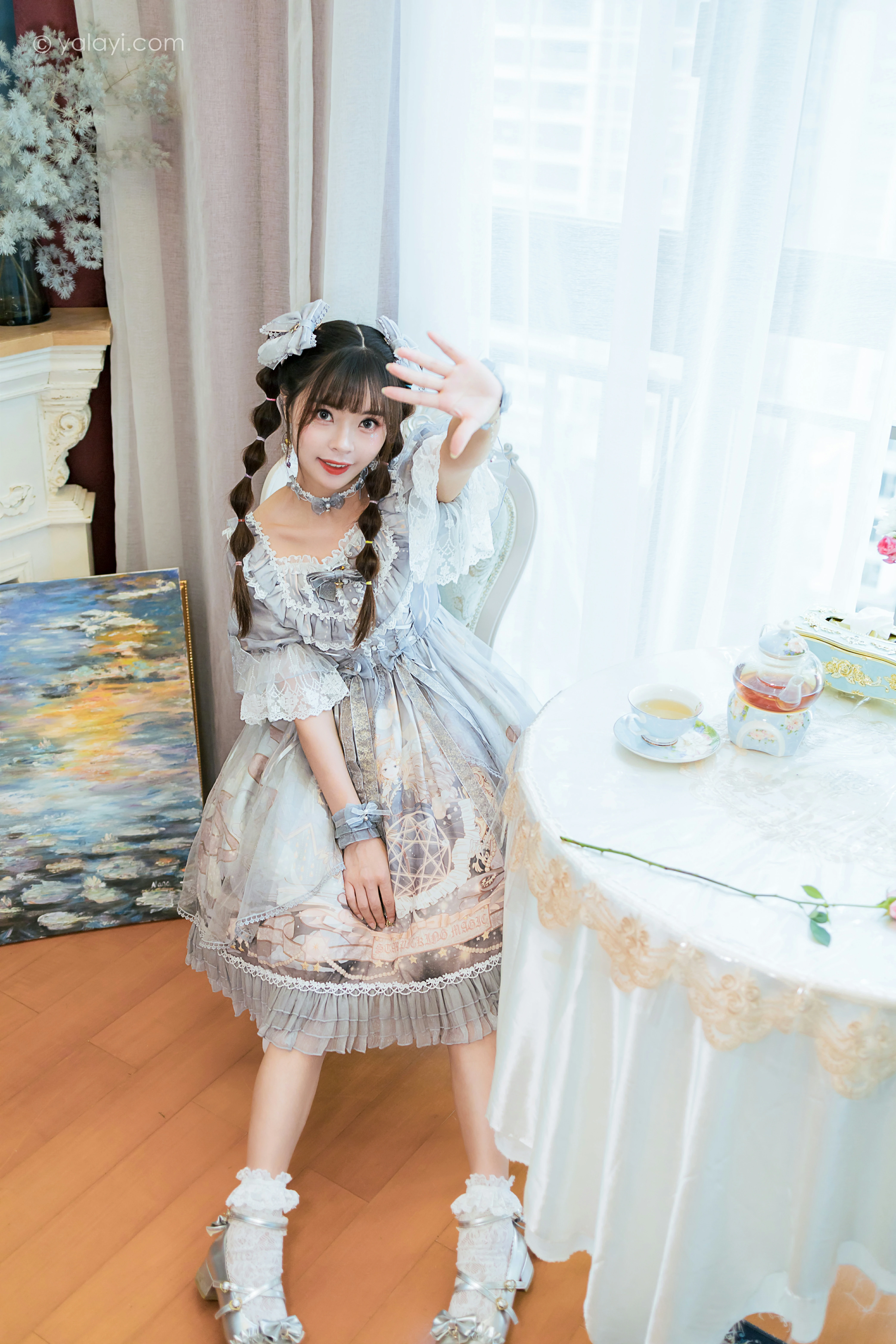 [YALAYI雅拉伊]NO.853 洛丽塔Lolita 程小蝶 淡蓝色连身制服裙清纯可爱私房写真集第10张