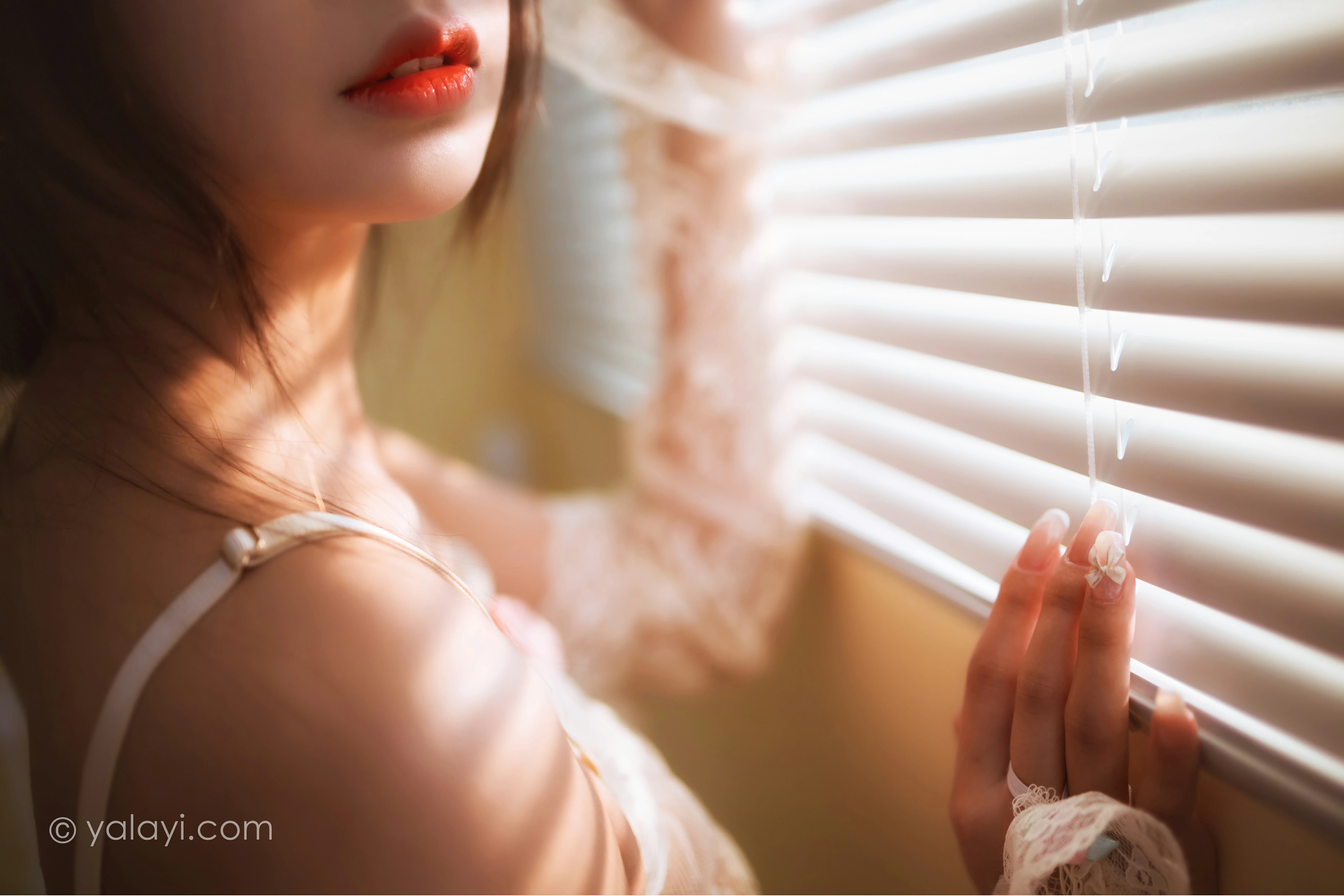 [YALAYI雅拉伊]NO.807 似梦初觉 阿禾 白色透视情趣连衣裙加蕾丝内衣性感私房写真集第11张