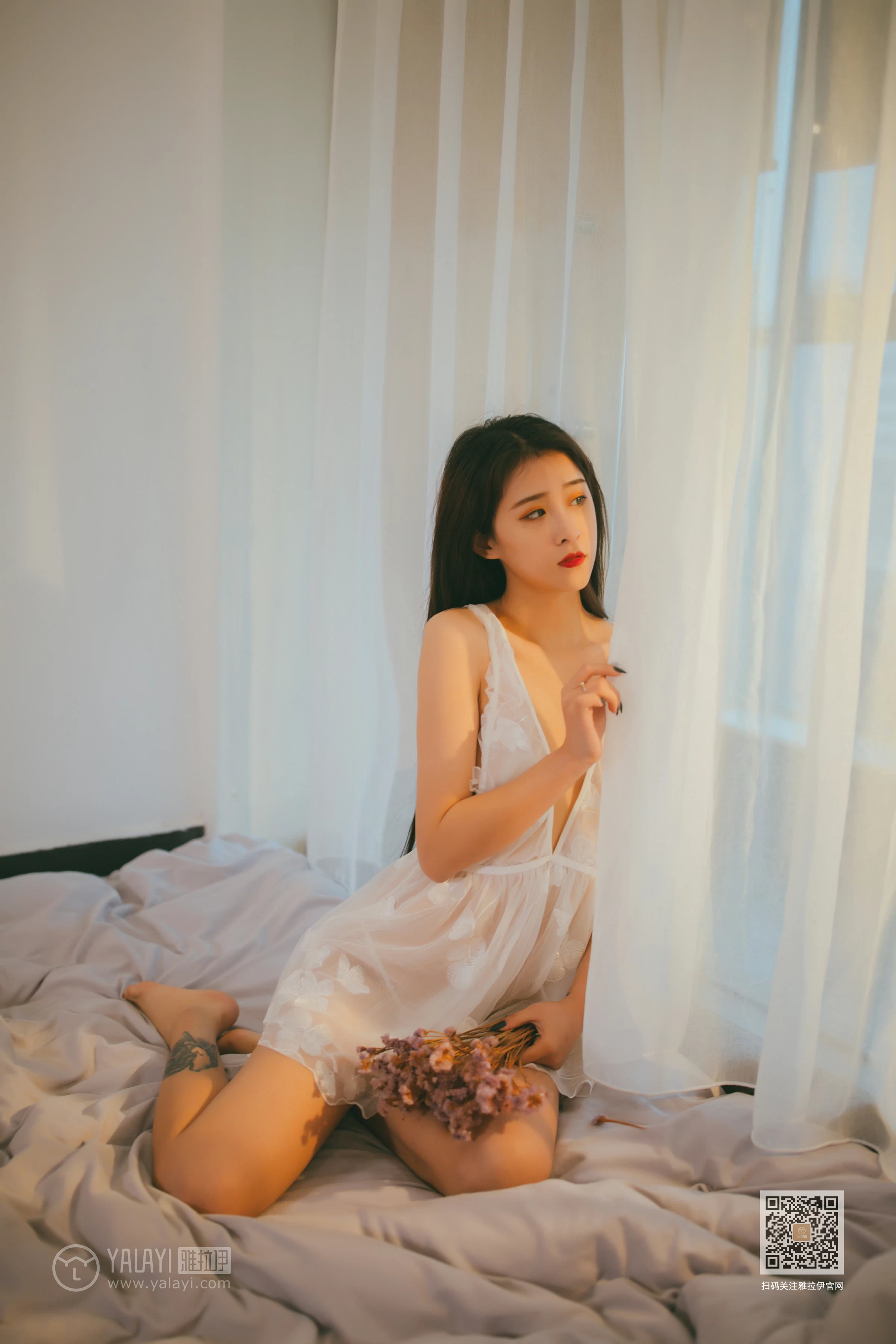 [YALAYI雅拉伊]Vol.536 吹弹可破 素素 白色透视情趣内衣裙性感私房写真集第12张