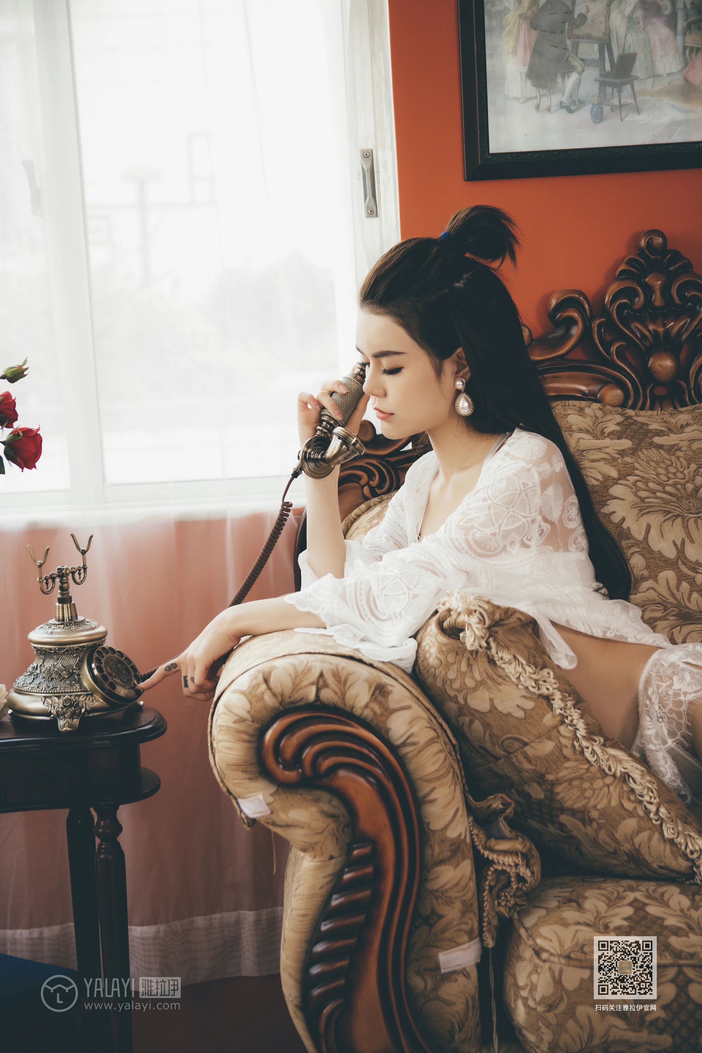 [YALAYI雅拉伊]Vol.594 第一次拍写真 蓉蓉 白色镂空睡衣加白色蕾丝内衣性感私房写真集第10张
