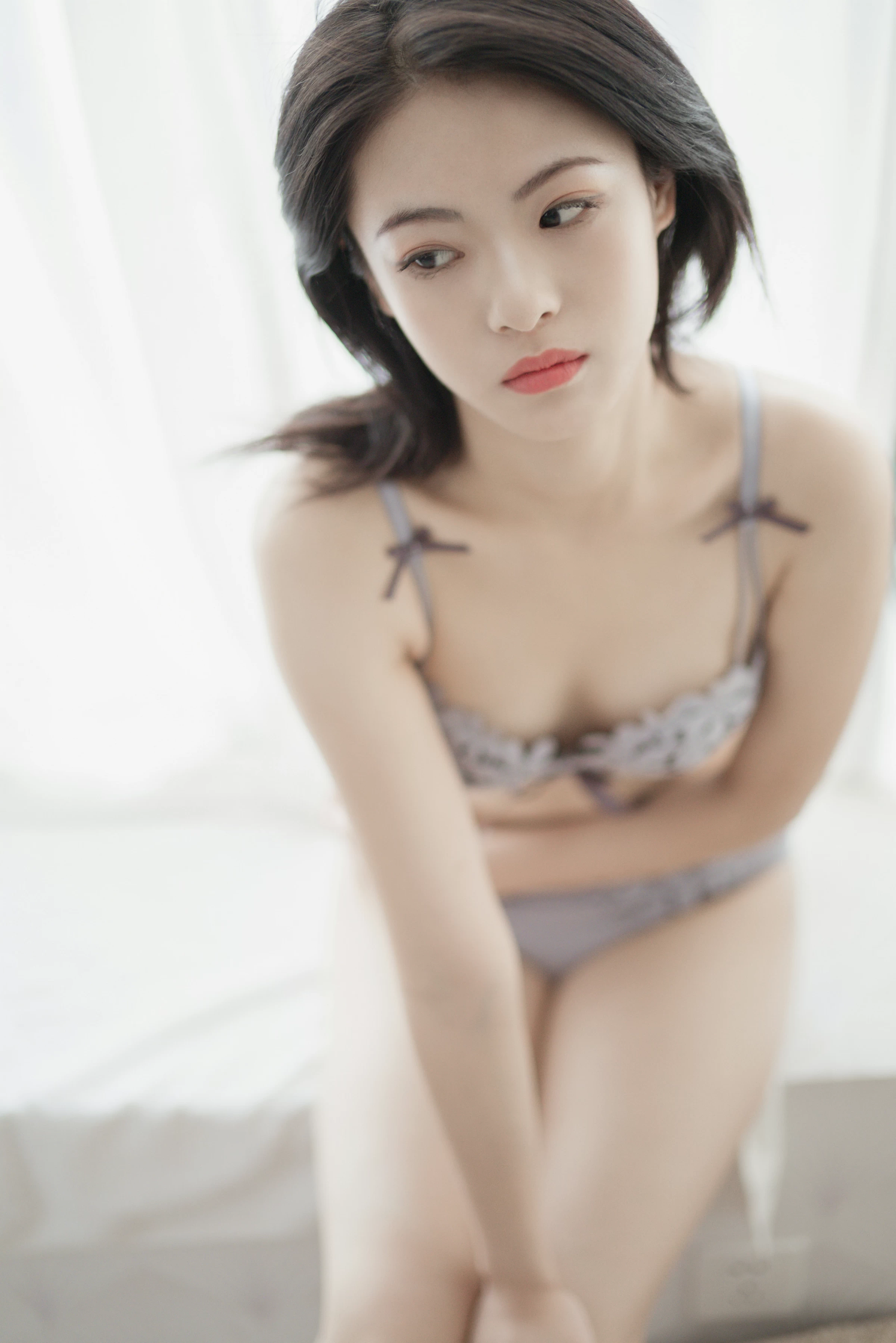 [YALAYI雅拉伊]NO.619 《无瑕》 含嫣 灰色蕾丝内衣性感私房写真集第15张