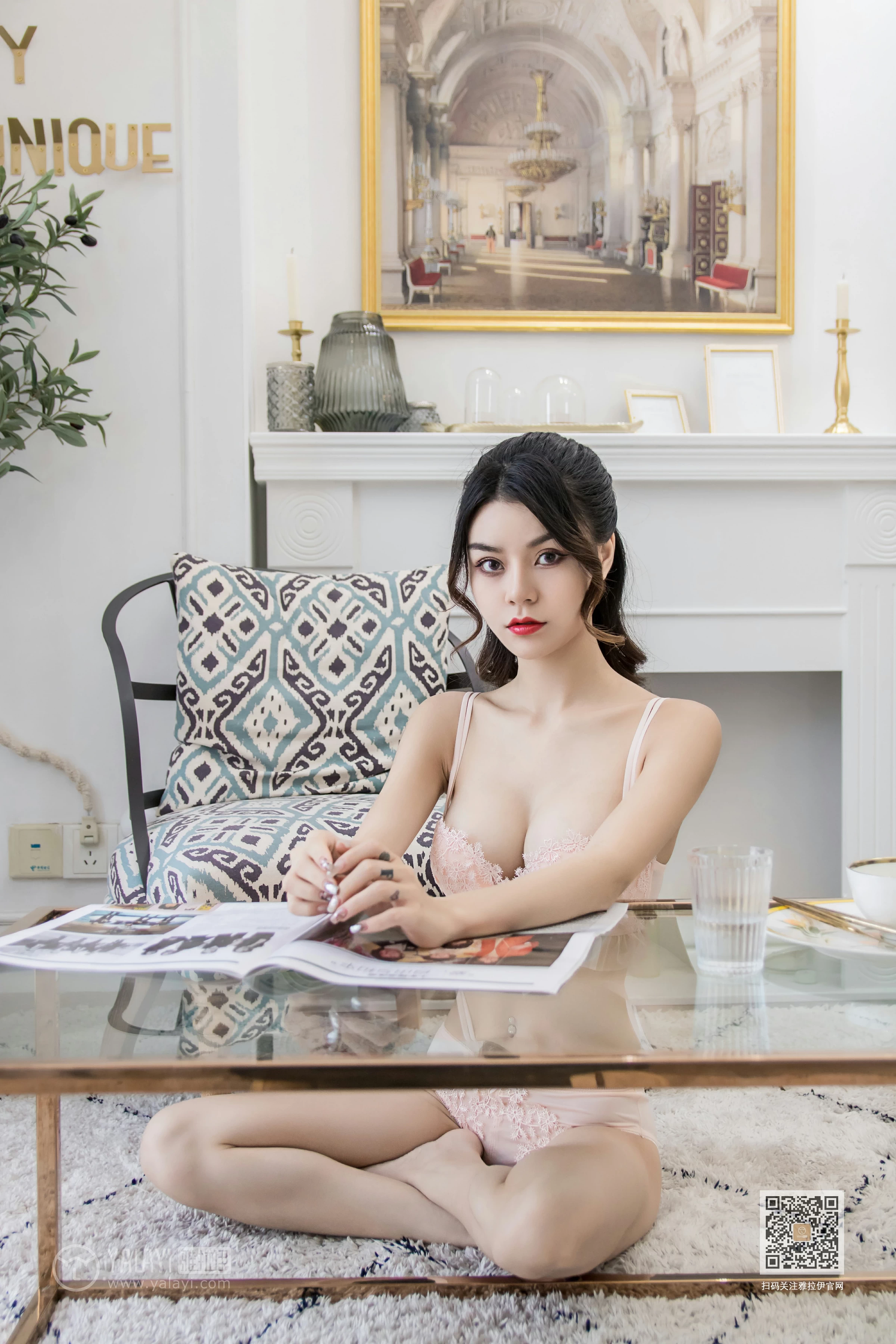 [YALAYI雅拉伊]NO.634 《自由自在》 蓉蓉 粉色蕾丝内衣性感私房写真集第7张