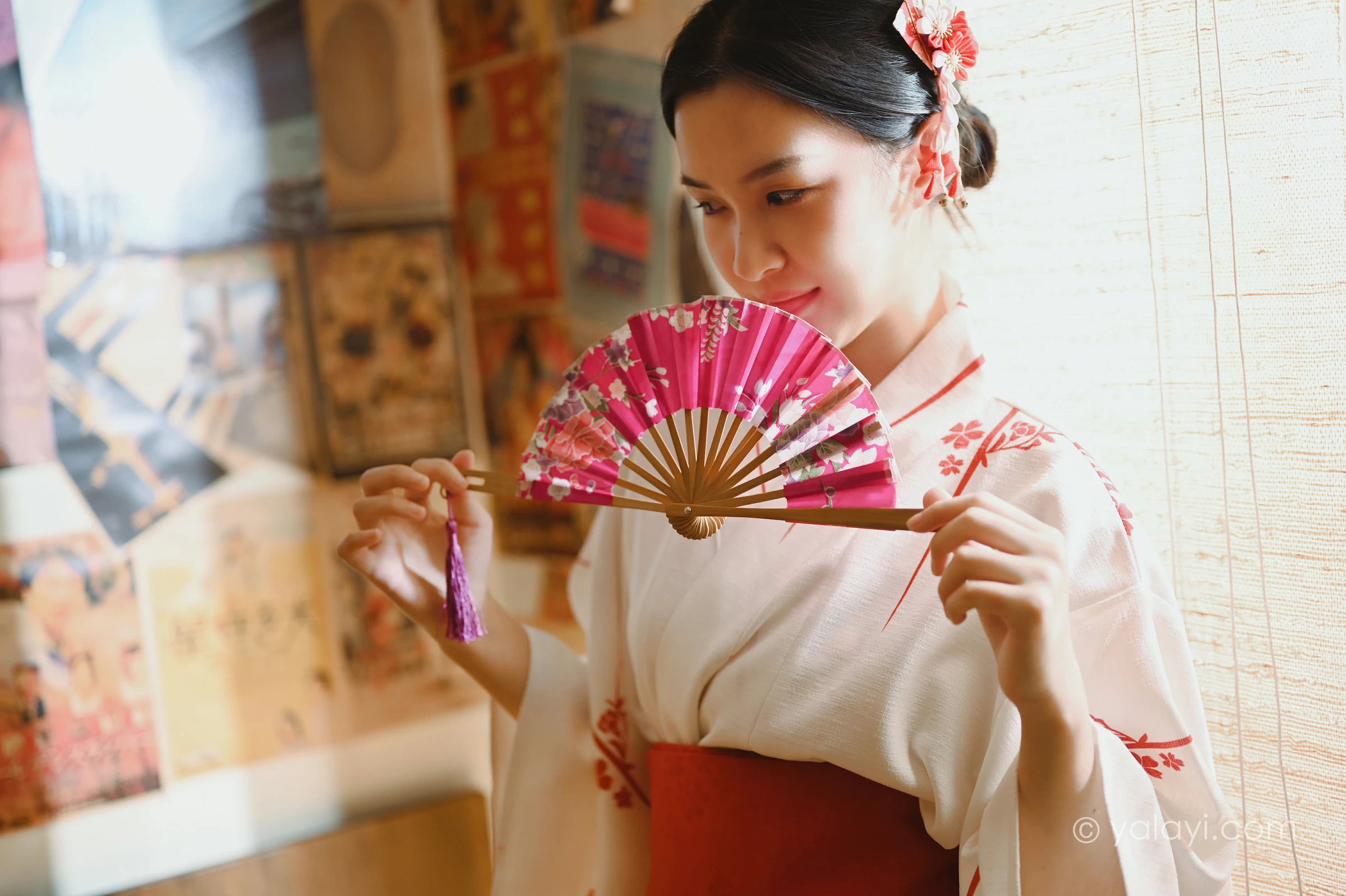 [YALAYI雅拉伊]NO.734 《和敬清寂》 方岚 白色和服性感私房写真集第6张