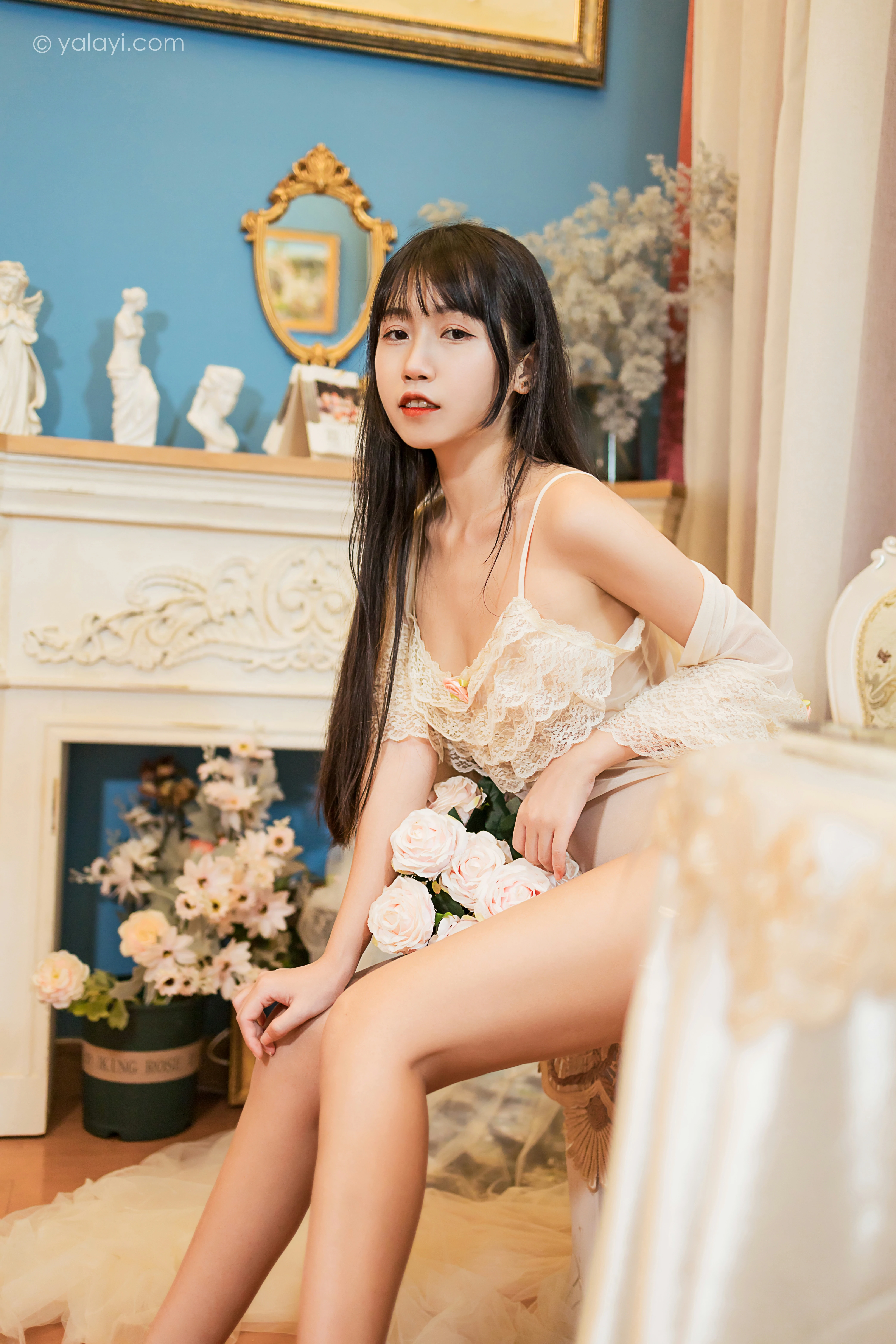 [YALAYI雅拉伊]NO.851 在意你 弈思 白色透视情趣内衣性感私房写真集第7张