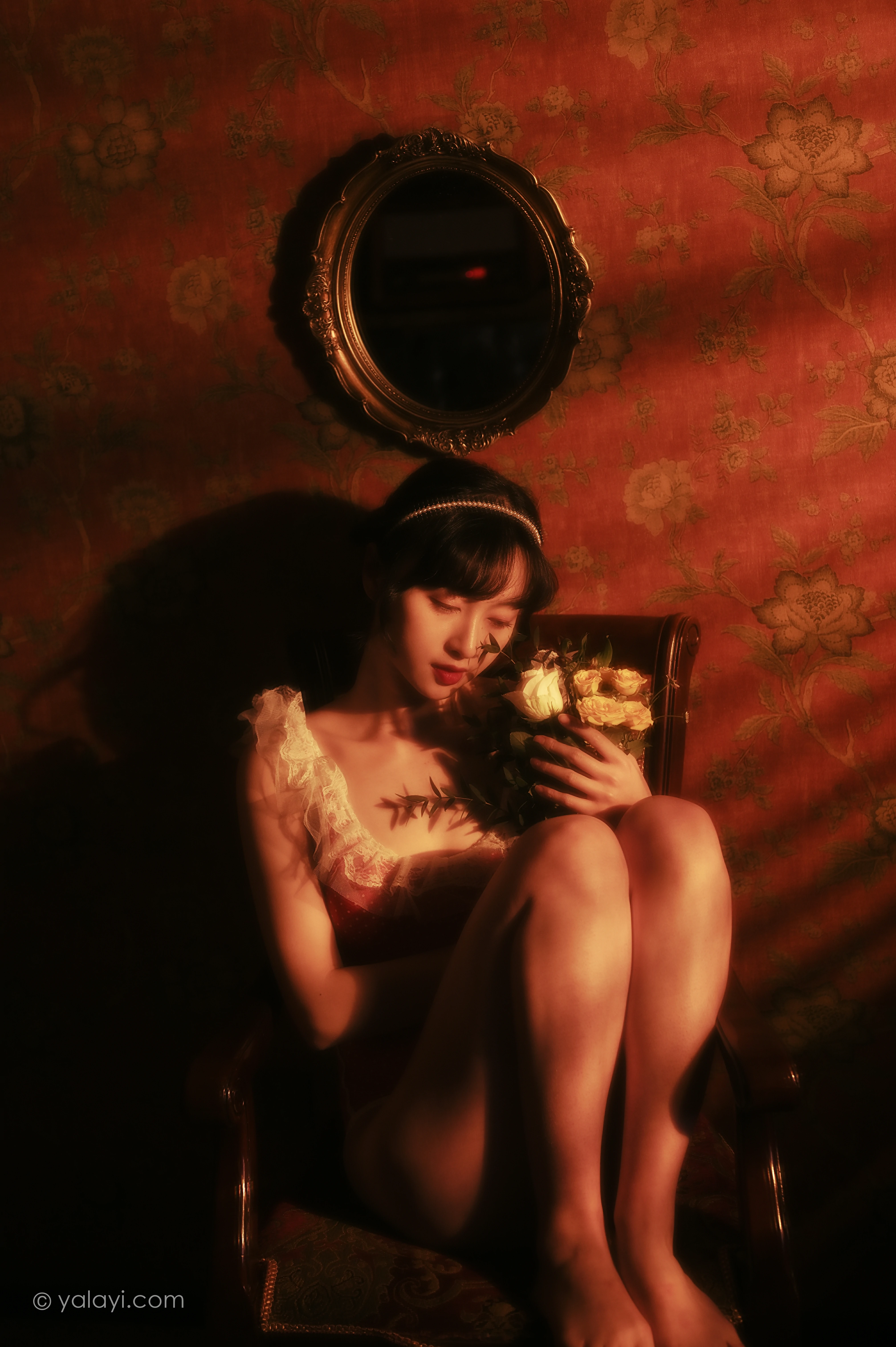 [YALAYI雅拉伊]NO.787 红颜旧梦 京京 红色紧身连体内衣性感私房写真集第12张