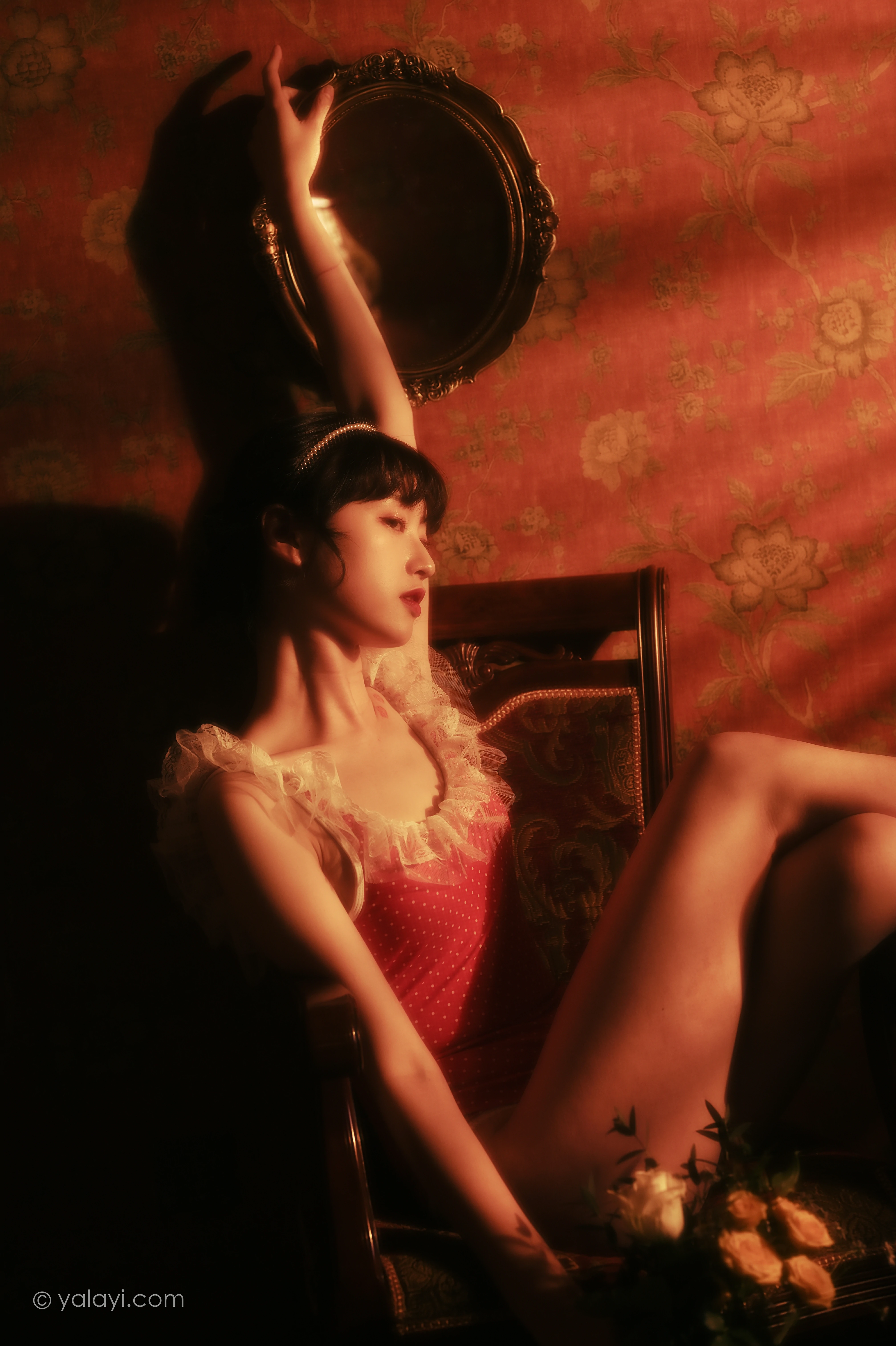 [YALAYI雅拉伊]NO.787 红颜旧梦 京京 红色紧身连体内衣性感私房写真集第13张