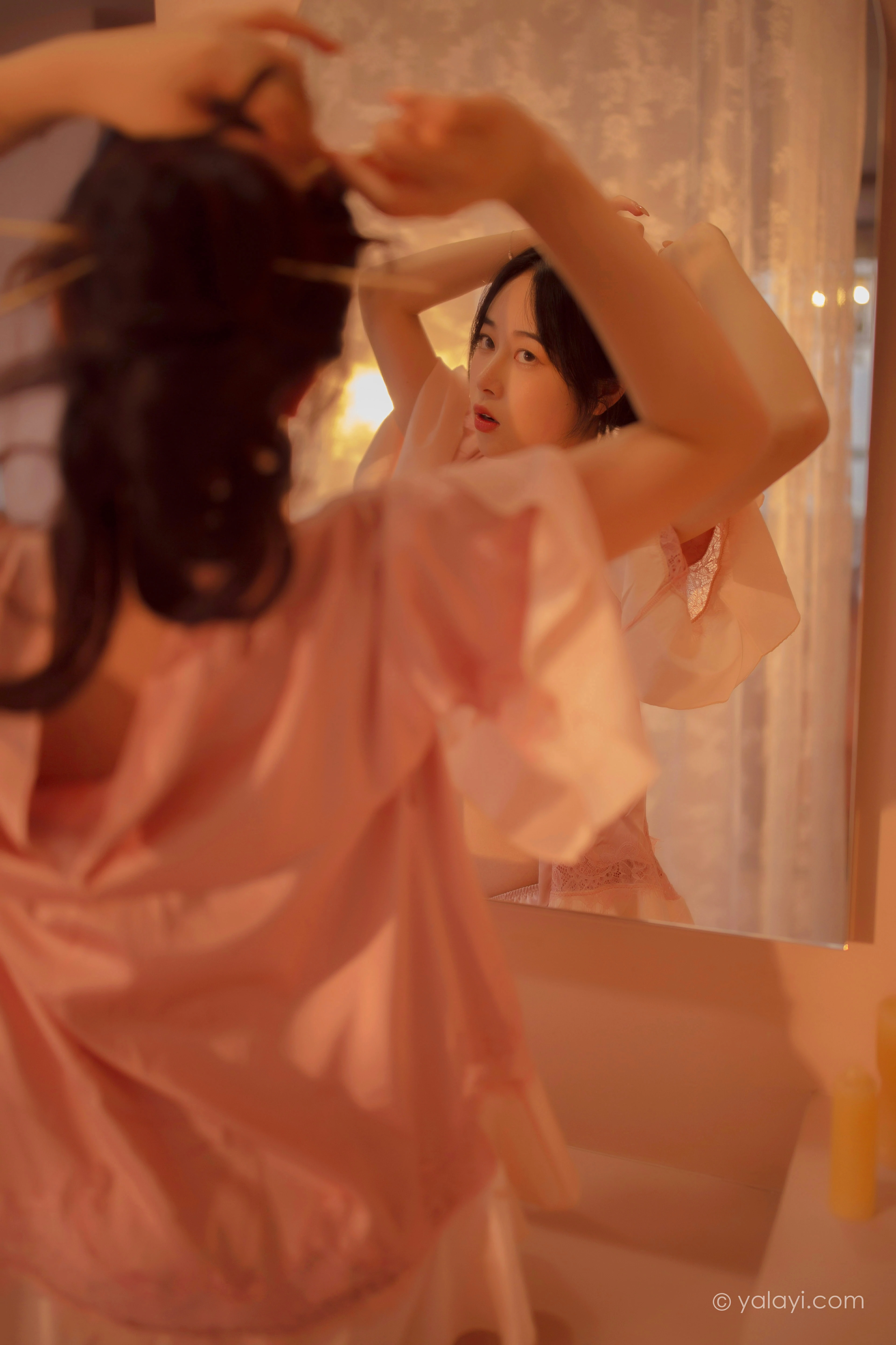 [YALAYI雅拉伊]NO.762 寂静中开放 璎珞 粉色蕾丝睡衣性感私房写真集第13张